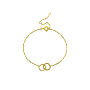 925 Sterling Silver Double Loop Clasp Bracelet